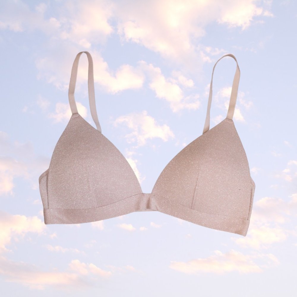 Shimmery Pink Push-up Bralette, no underwire!